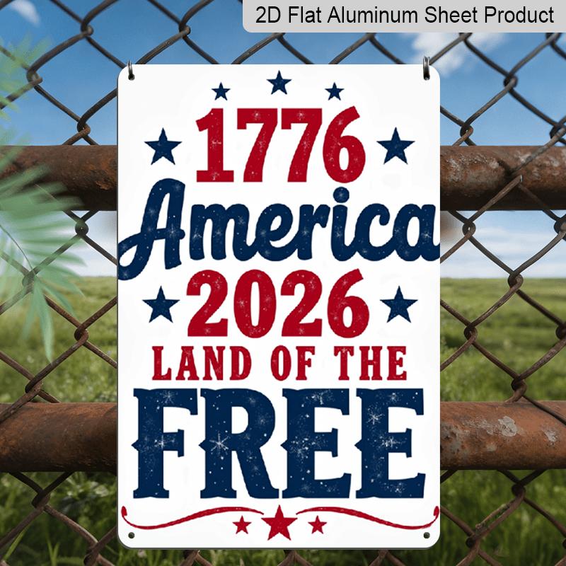 2D Flat Decorative Aluminum Sign | 7.87*11.8 Inch Vintage 250 Years Anniversary and 250th Independence Day Freedoms Plaque, Suitable for Dining Room 20*30cm