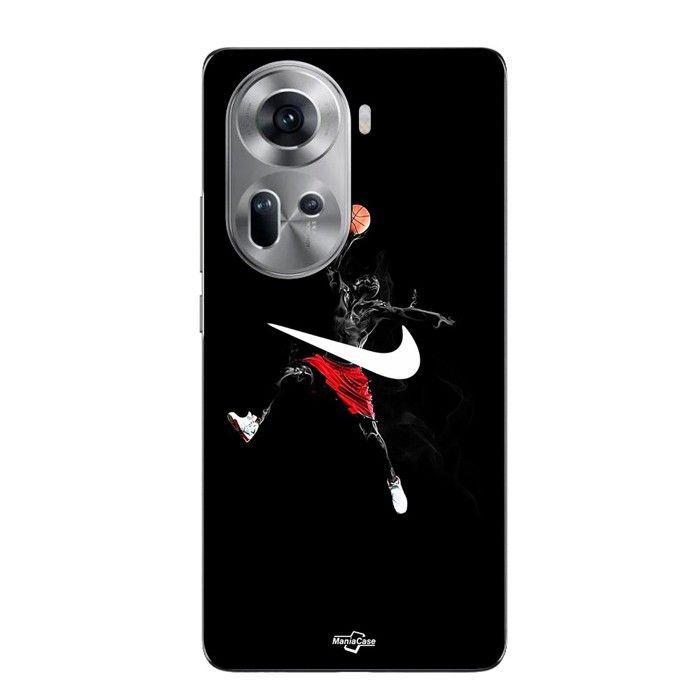 Coque Pour Oppo Reno 11 5g Nike Jordan logo fond noir Maniacase