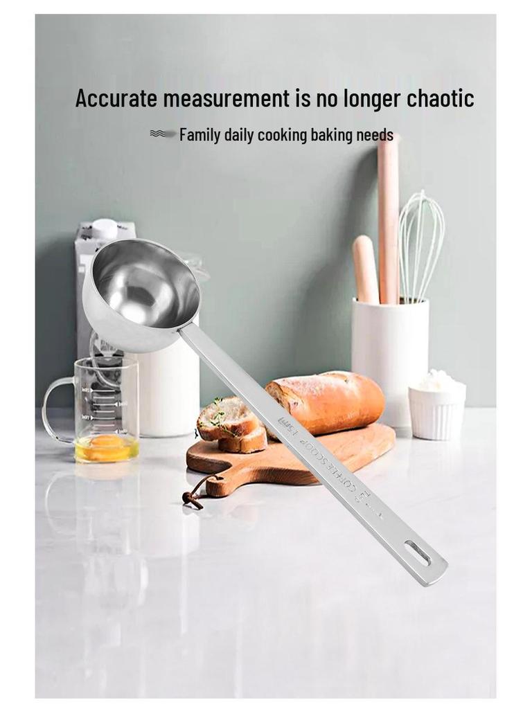 Stainless Steel Long Handle Measuring Spoons, 15ml & 30ml, for Coffee or Seasoning