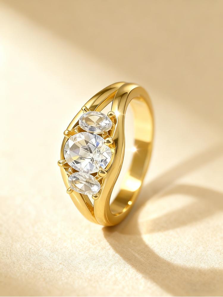 925 Sterling Silver Cambered Surface Three Oval Zircon Ring For Women Engagement Wedding Luxury High Quality Fine Jewelry