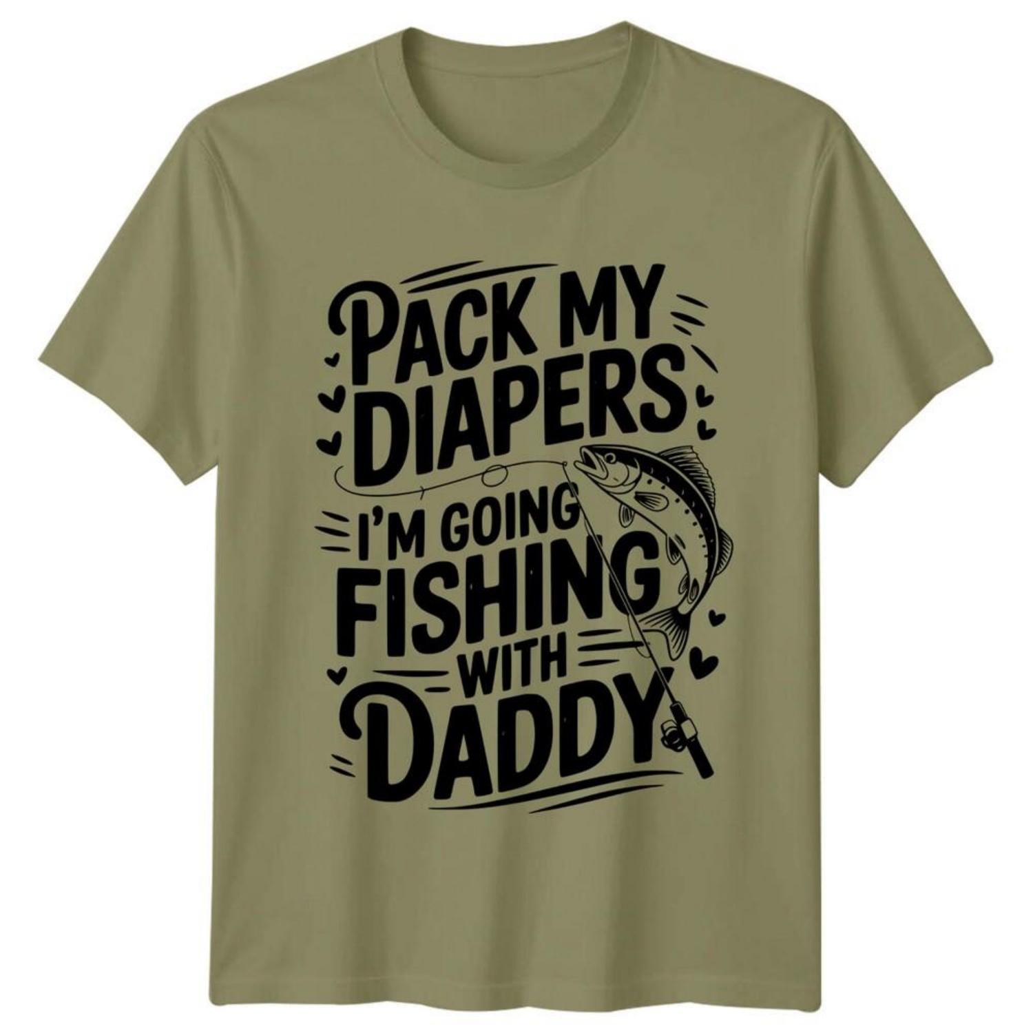 Pack My Diapers Im Going Fishing With Daddy Mens TShirt Unisex T-Shirt S чёрный