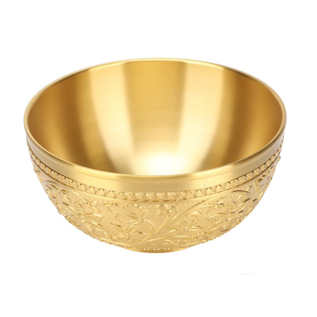 Brass Decorative Bowl Retro Exquisite Unique Carved Design Brass Bowl for Table Home Decoration