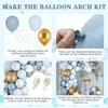 139-Piece Blue & White Metallic Latex Balloon Arch Set for Weddings, Birthdays & Anniversaries