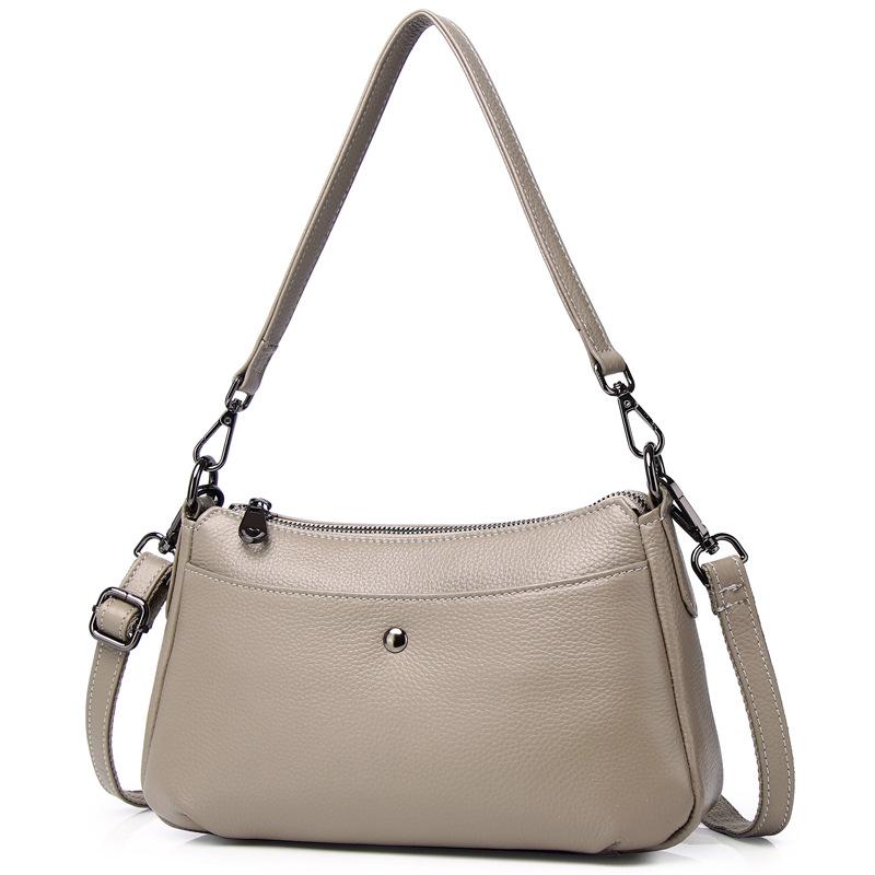 Stylish and simple single shoulder oblique span bag, genuine leather women's bag, fashionable underarm bag, first-layer cowhide women's bag.