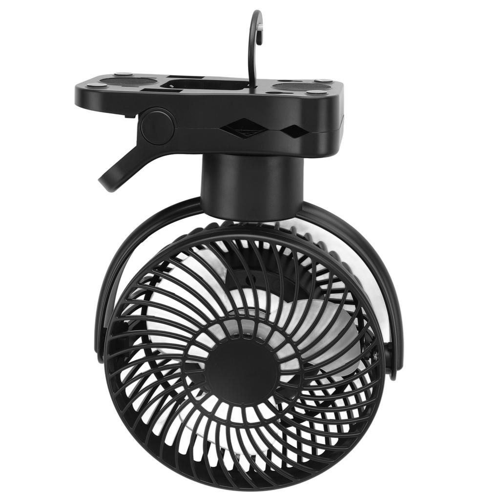 Portable Clip On Fan 4000mah Rechargeable Desktop Fan with LED Light Hook Remote Control for Camping Golf Cart Stroller