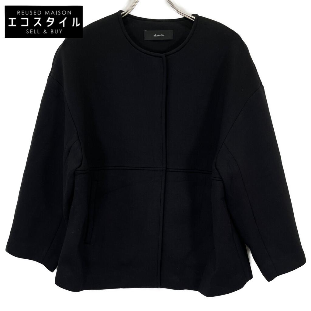 allureville 24 year old black collarless jacket Rayon bonded collarless jacket Jacket 2 blackUsed