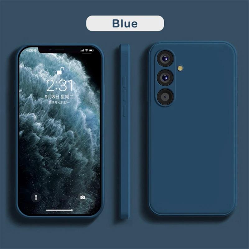 For Samsung A54 5G Case Liquid Silicone Camera Lens Protector Phone Cases For Samsung Galaxy A54 A55 A15 5G Soft Back Cover