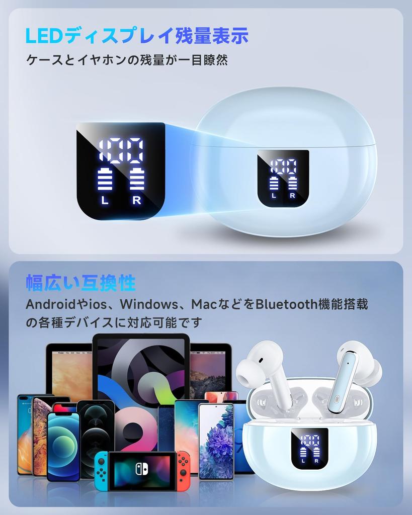 Bluetooth Sem Fio AI 2026 Último Bluetooth Som HiFi Até 36 Horas de LED IPX7 Compacto e Compatível com iOS e Web e Fones de Ouvido Pretos