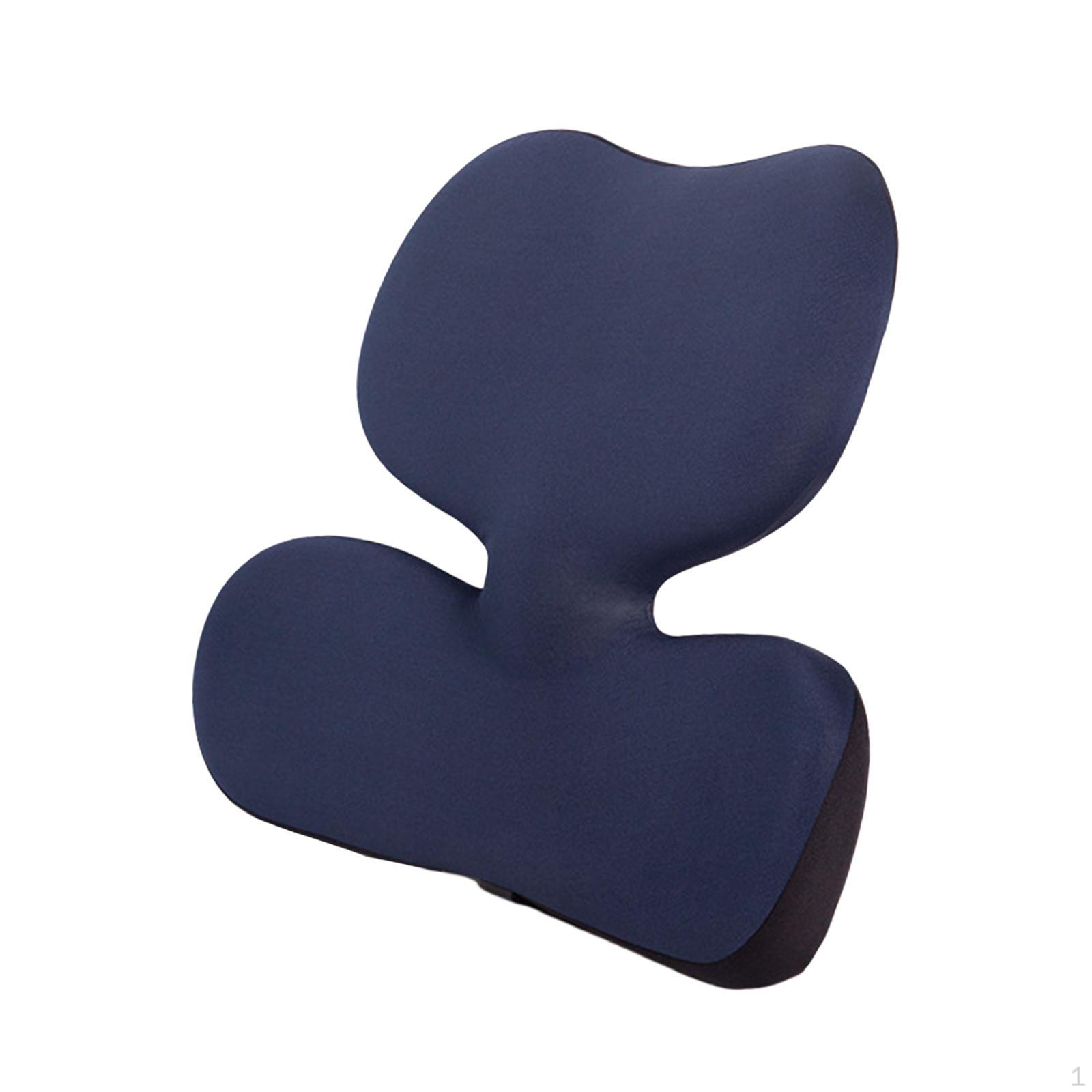 

Lumbar Support Pillow Chair Back Portable Ergonomic Design Memory Foam Cushion for Sofa светло-синий