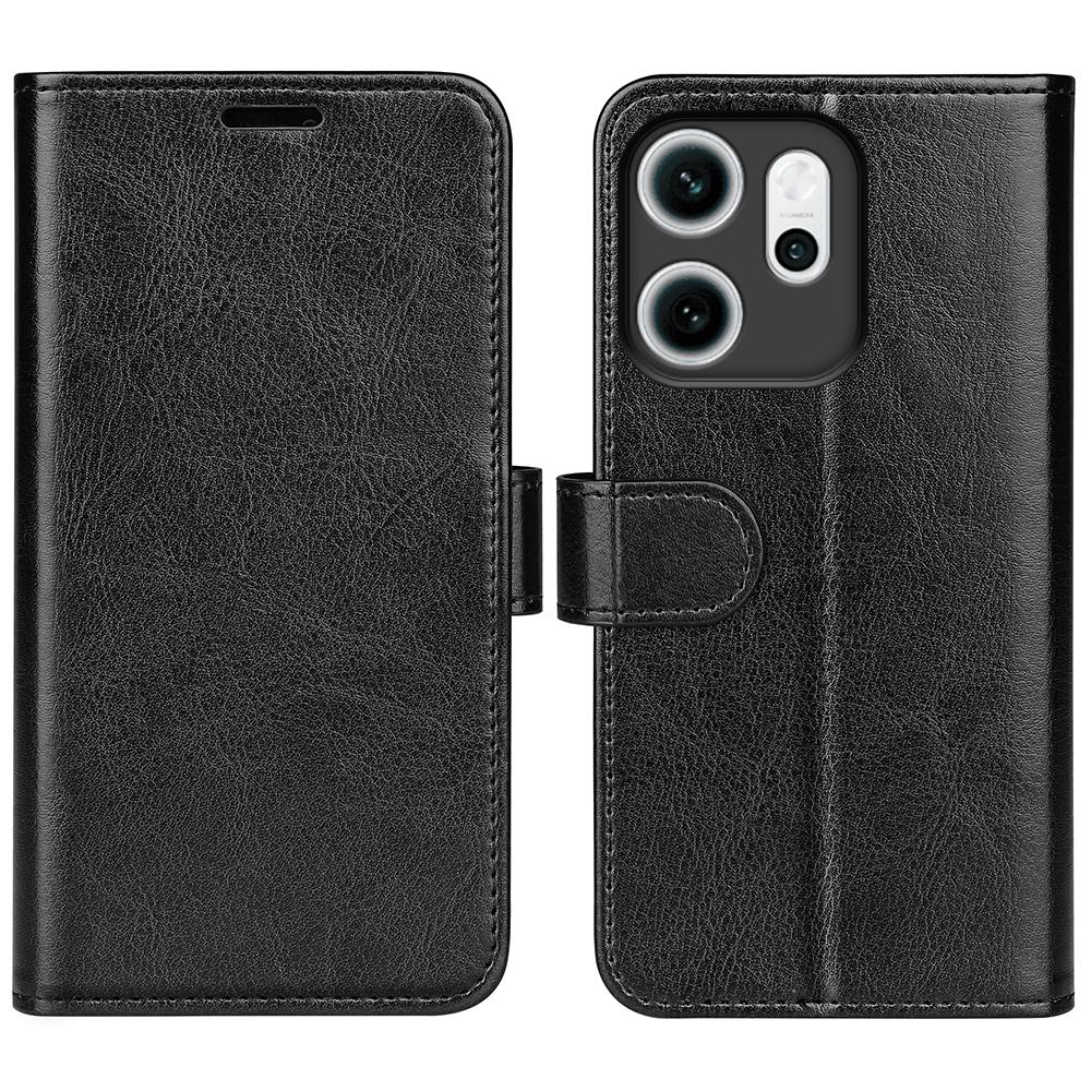 For Oppo Reno14 F 5G Case Crazy Horse Texture Stand Leather Phone Cover