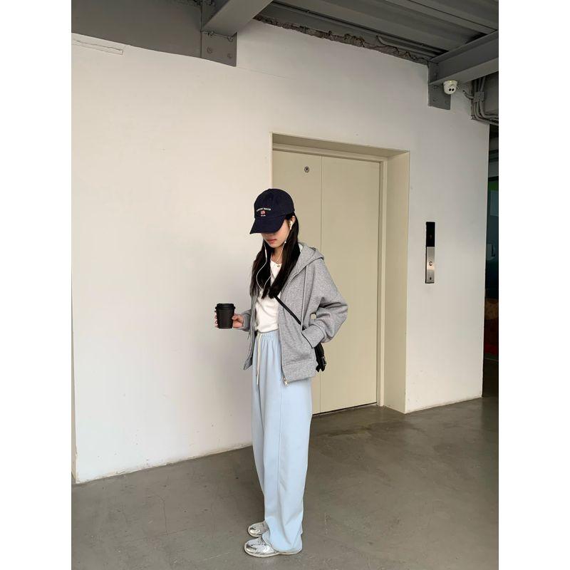 Sunnie Classic Easiest for Match Shoelace Two-Way Wear Loose Sweatpants 2025 Laid-Back Figure Flattering Work Clothing Straight-leg Casual Pants