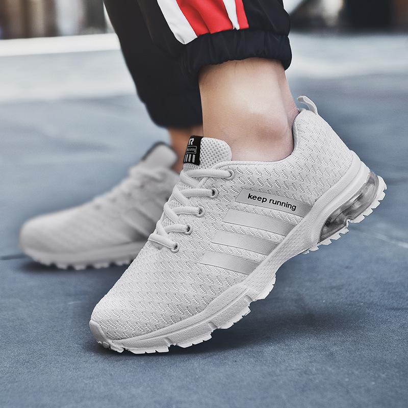 2 new men's shoes air cushion couple sports shoes casual trend flying woven men's running shoes