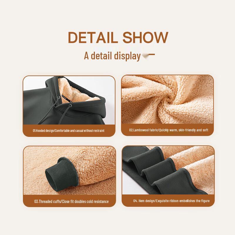 Jeanswest Men's Lamb Fleece Hooded Pullover ANJ60