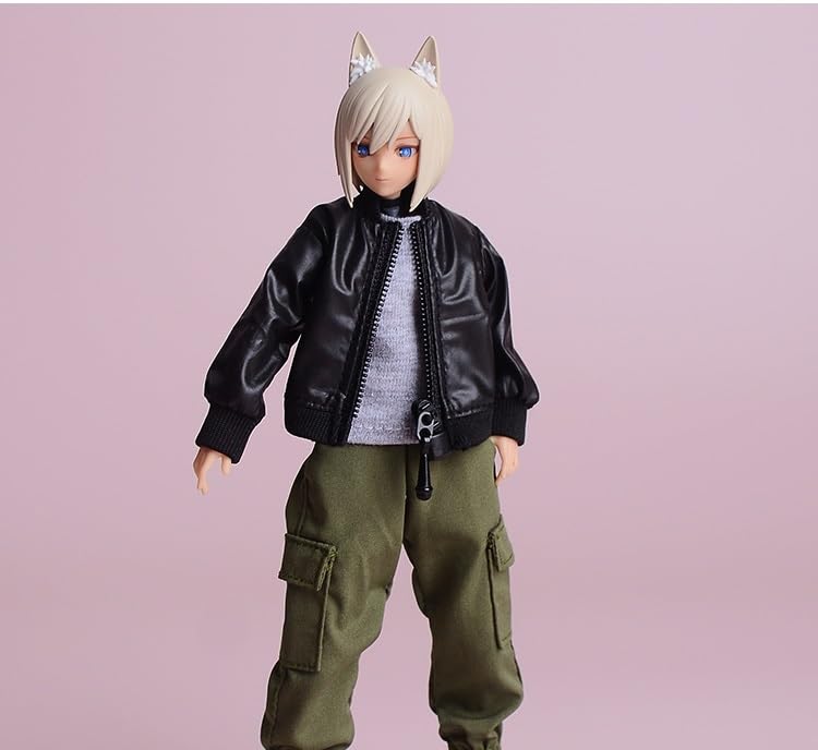 [TOYBARJAPAN] Фигурка 1/12 Женское тело Куртка-бомбер (Тело, рубашка, брюки и обувь не включены) (черный)
