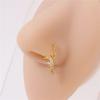 Gold Plated Pendant Nose Ring Hoop for Women Crystal Nose Hoop Protection Jewelry Nose Piercing Cartilage Earring Piercing