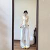 Pure Desire Gentle Yellow Fake Two-piece Strap Short-sleeved T-shirt Women's Summer New Front Shoulder Slim-fitting Short Top