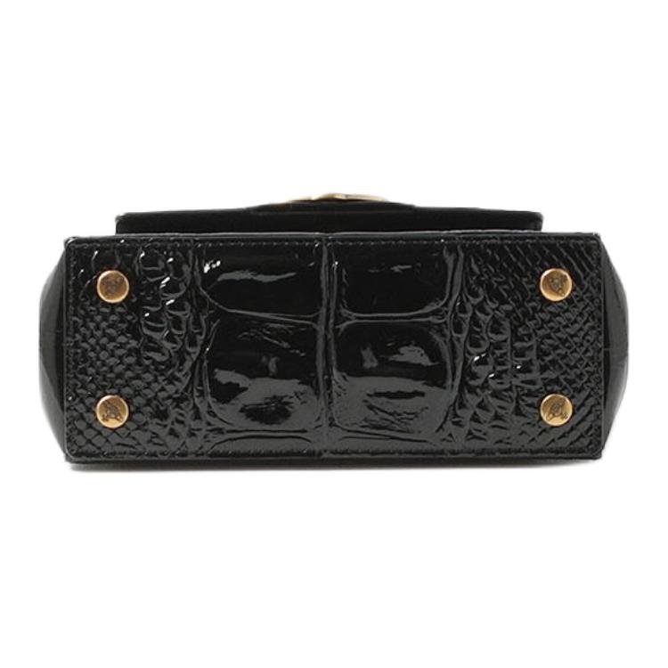 VIVIENNE WESTWOOD Hazel Gold Metal Logo Leather Shoulder Crossbody Handbag Small Women Handbag Black 50684358800D