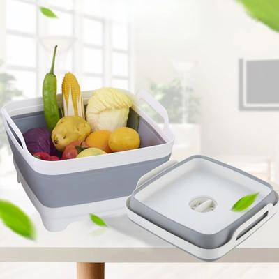Quadratischer Gemüsewaschbecken-Aufbewahrungskorb für die Küchenspüle, tragbarer praktischer Klappkorb, Haushaltskörbe mit großer Kapazität