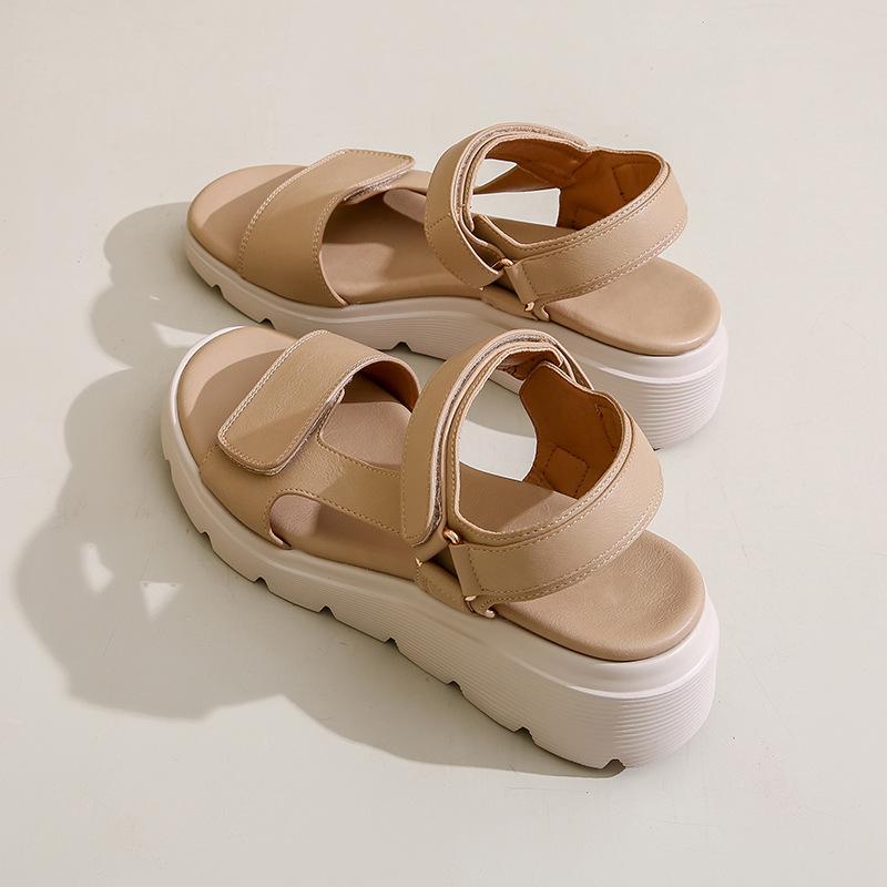 Platform Sandals Women's Summer New Fashion Flat Velcro Casual Sports Beach Shoes