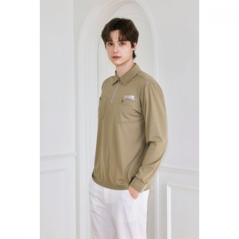 

Goxo Logo Long Sleeve Two Pocket Beige XXL(110)