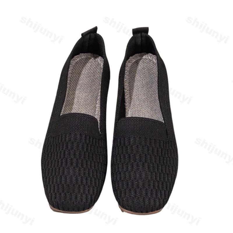 Fashion Women Fly Weave Breathable Casual Single Shoes 2025 Autumn Retro Fashion Versatile Comfortable Slip on Shallow Mouth Flat Shoes