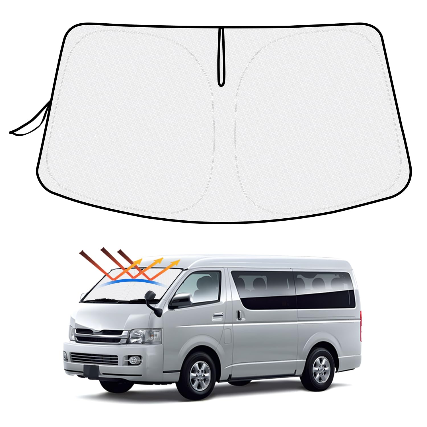 

солнцезащитный козырек на руль Mozan Toyota Hiace 200 серии стандартный солнцезащитный козырек на лобовое стекло HIACE 200 серии автомобильный солнцезащитный козырек защита от УФ-лучей солнцезащитный козырек солнце белый