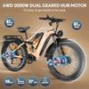 Electric Bicycle Philodo Jumbo 1500Wx2 Peak Motor 26" Fat Tire Full Suspension Electric  Bike For Adults 48V 46AH Dual Hydraulic Brake Max Load 150kg