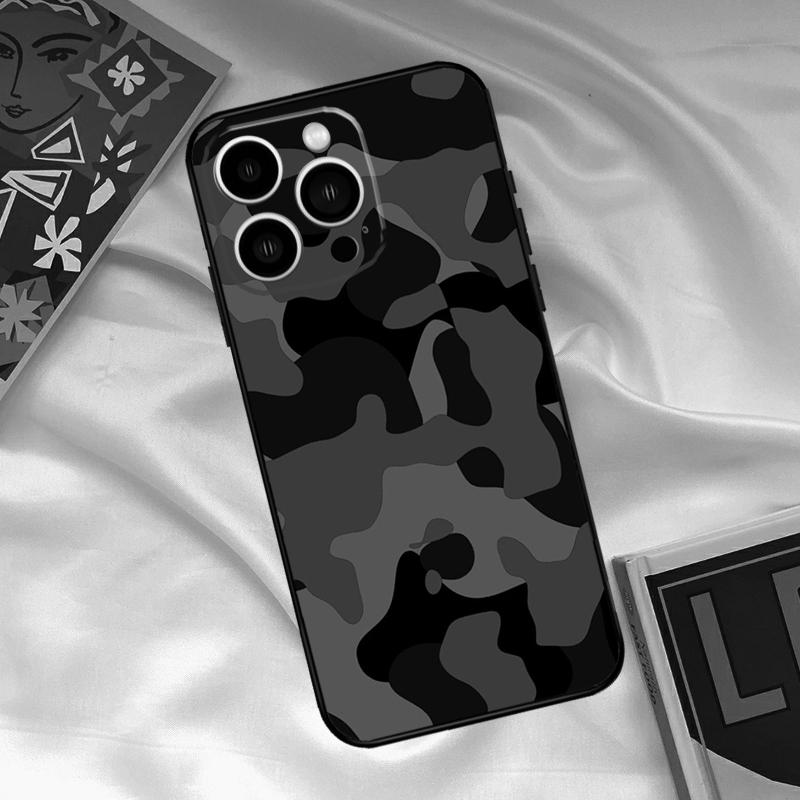 Night Dark Camo Military Camouflage Phone Case For iPhone 15 14 12 11 13 16 17 Pro Max 15 16 Plus 13 Mini 16e 17 Air Funda Cover