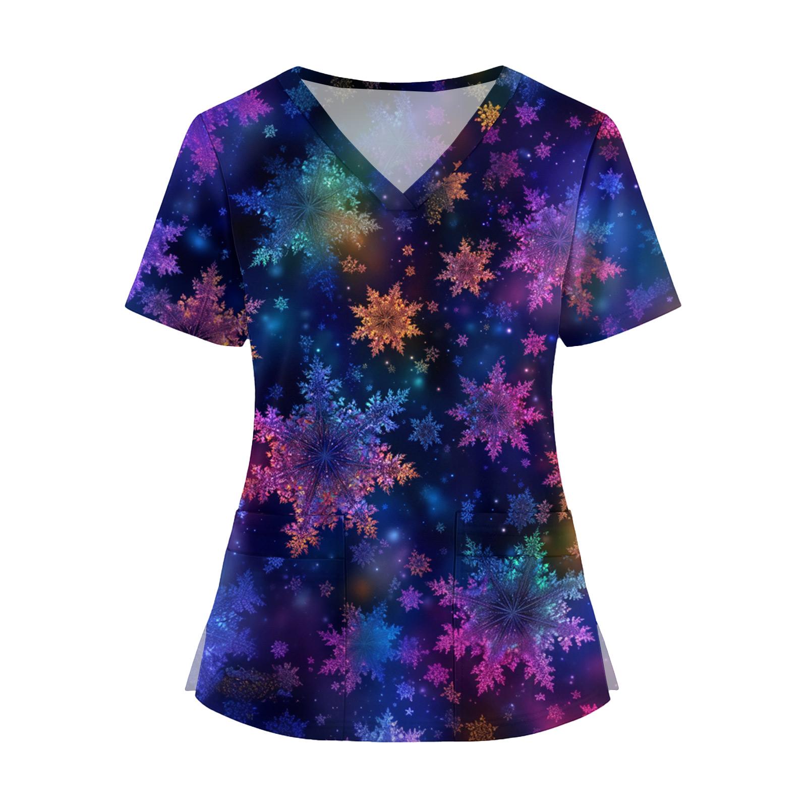 

Женская мода V-образный вырез короткий рукав комбинезон с карманами принт топы одежда XXXXXL фиолетовый