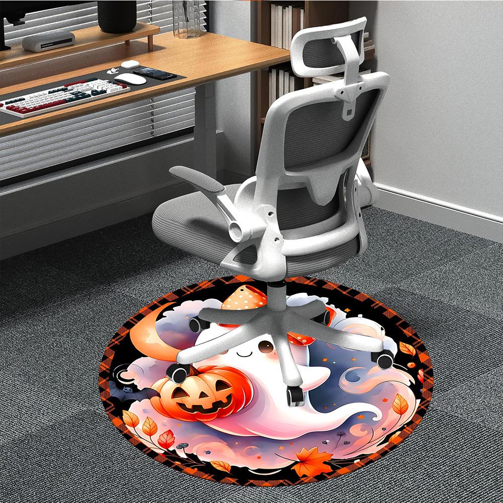

1pc Halloween Ghost Chair Carpet for Office Non-Slip, Machine Washable Rug for Office, Room - Polyester, Machine Made yy251029140 80cm by 80cm