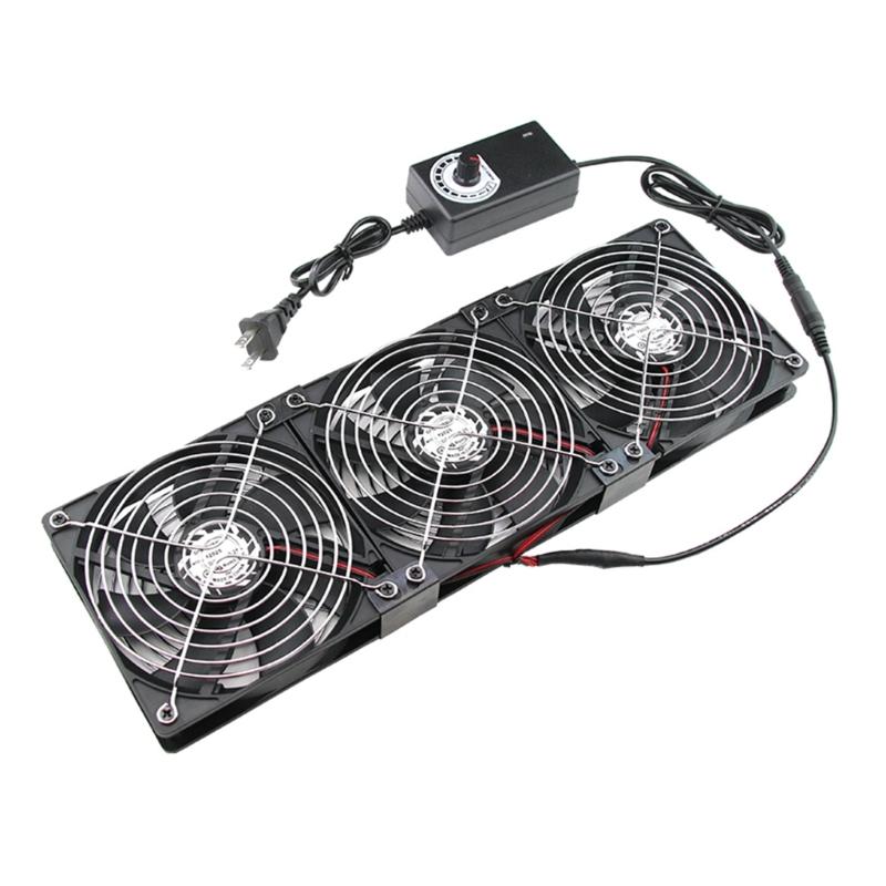 Ventilation Fan 3x120mm 2750rpm Axial Cooling Fan Set for Server Workstation and Window Exhaust with Speed Control 240V