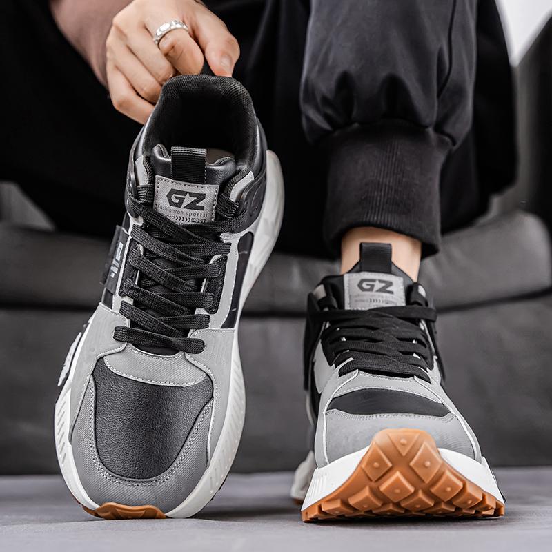 Autumn New Sports and Leisure Thick Soled Shoes Running Sports Shoe Anti Slip Thick Soled Invisible Height Increasing Men's Shoe