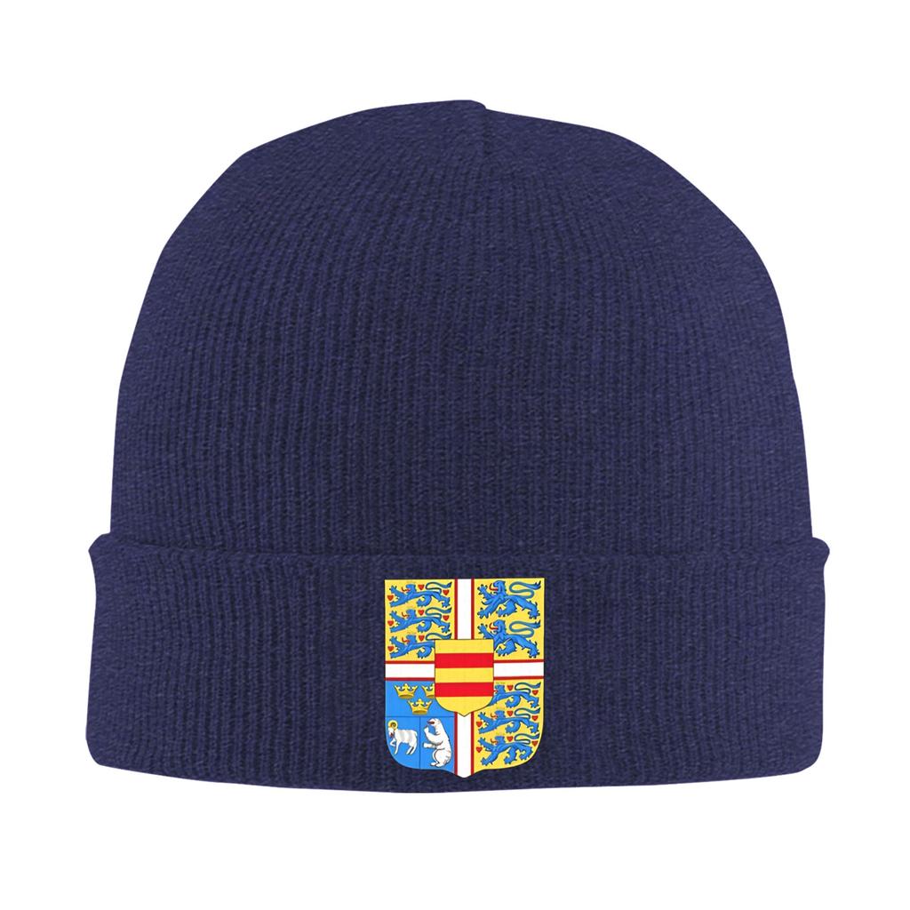 Kingdom of Denmark Coat of Arms Knit Hat Hip Hop Caps Adult Unisex Outdoor Beanie Hats Spring Custom Elastic Bonnet Hats
