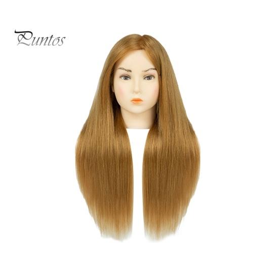 Mannequinkopf mit Echthaar Friseur Flechten Haarstyling Trainingspuppe Kosmetologie Puppenkopf Braun Golden Lange Haare Friseur Make-up