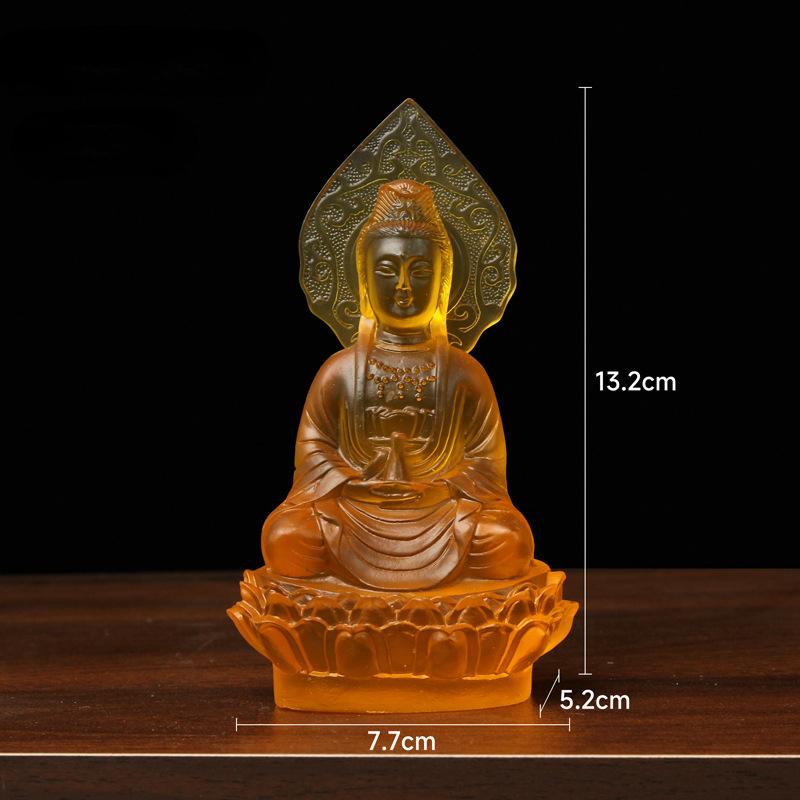 1 STK Harz sitzender Lotus Guanyin Bodhisattva Buddha Statue Wohnzimmer, buddhistische Halle Opfer Feng Shui Ornamente