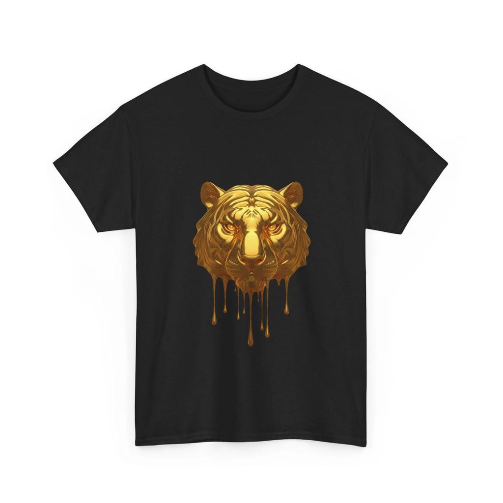 Dripping Golden Tiger T-Shirt | Animal Illustration, Streetwear, Cool Gift Shirt