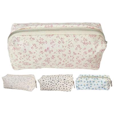 Floral Pen Bag Large Capacity Pencil Case Cosmetic Bag Multifunctional Stationery Storage Bag Student School Organizer Supplies