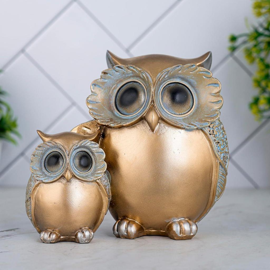 Owl Statue for Good Luck Showpiece Home Decor Items for Living Room and Gifts