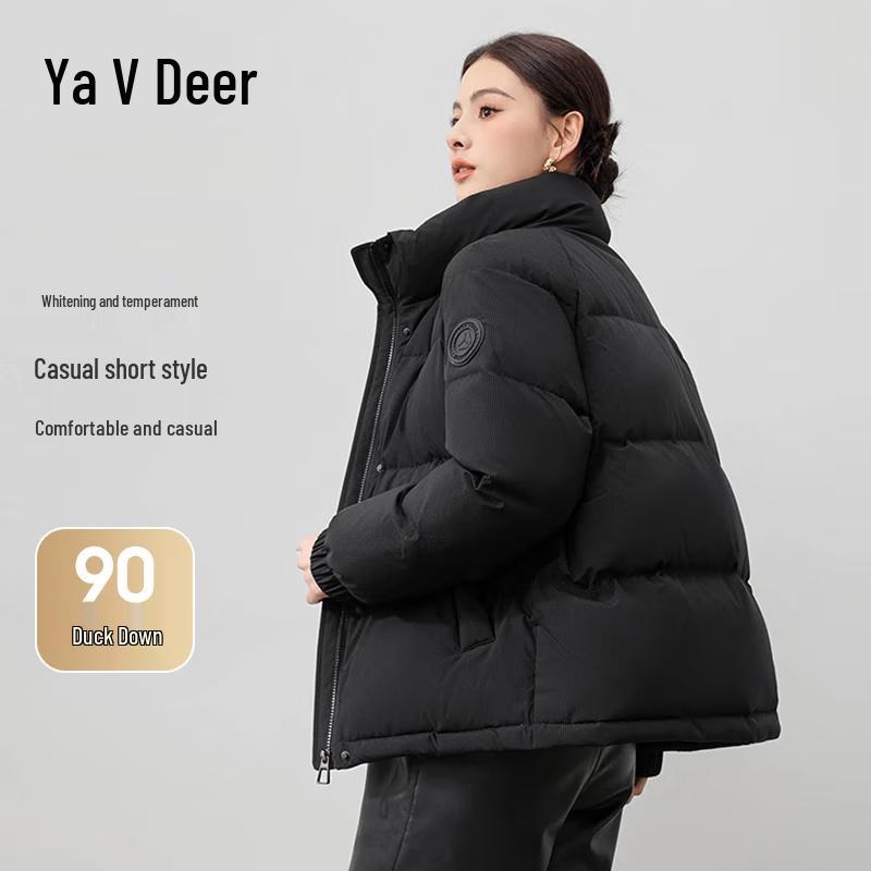 

Yalu Women s Stand-Collar Short Down Puffer Jacket S