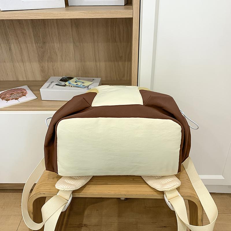 Lightweight Backpack Women's Water-Repellent Backpack Color Block Student Schoolbag