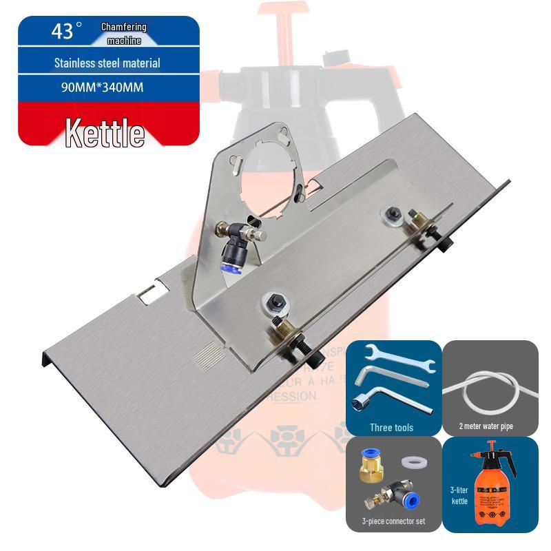 Compact Dust-Free Angle Grinder & Chamfering Tool for Tile and Rock Slabs