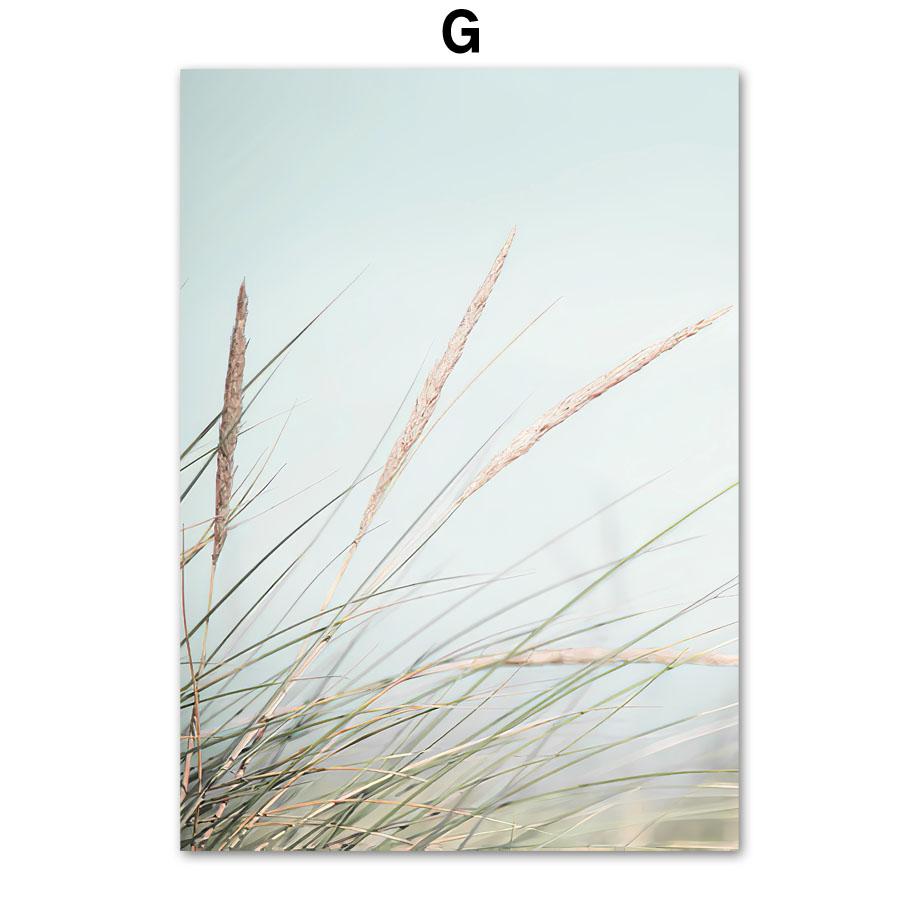 Skandinavien Strand Meer Schilf Palme Strauch Fahrrad Auto Nordic Poster und Drucke Wand Kunst Leinwand Malerei Bilder für Wohnzimmer Dekor