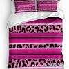 Leopard Print Black White Striped Duvet Cover With Pillow Case Custom 3pcs Bedding Set Quilt Cover Double Bed Home Textile