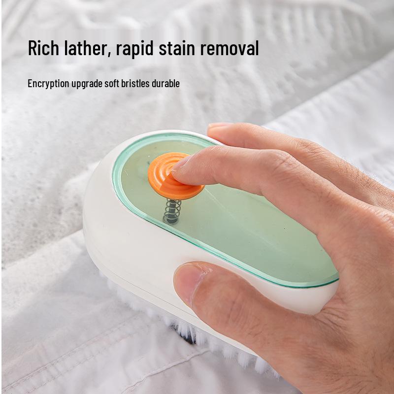 Automatic Liquid Dispensing Long-Handled Shoe Brush with Soft Bristles for Multi-Purpose Cleaning