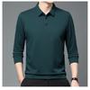 Men S Long Sleeve Polo Shirt Solid Color Casual Basic Style