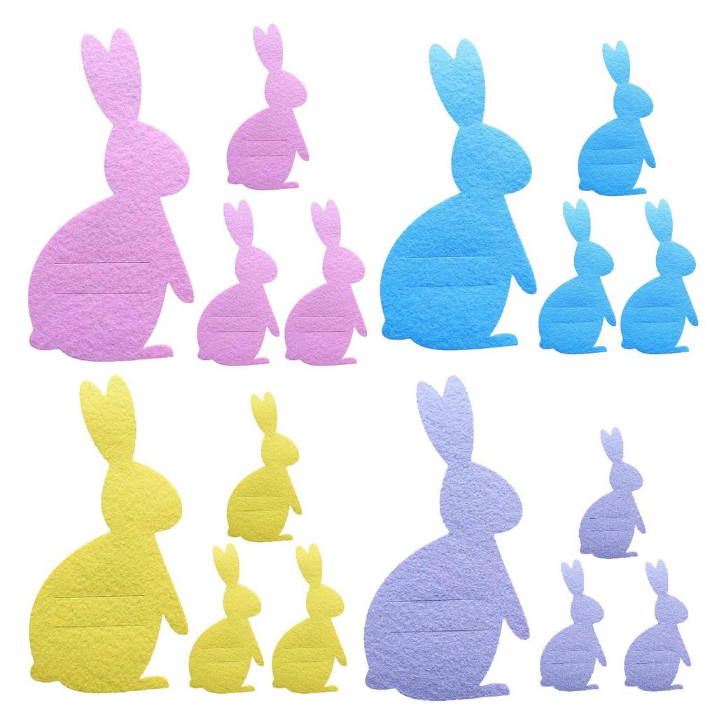 4Pcs Easter Bunny Felt Cutlery Holders Pouch Bags Banquet Wedding Birthday Party