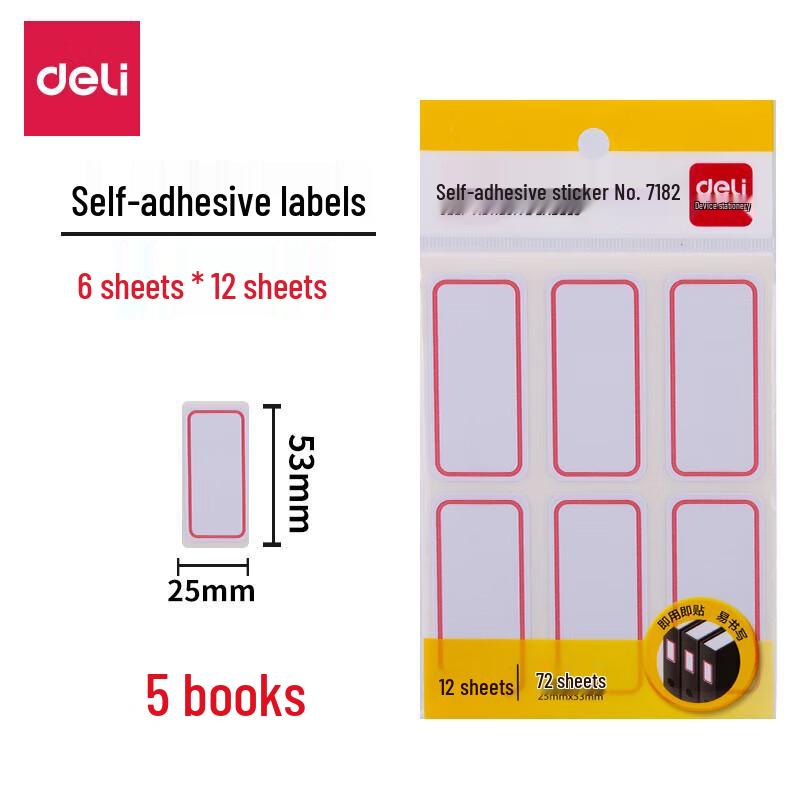 Deli Self-adhesive Label Name Tags - 5 Pack