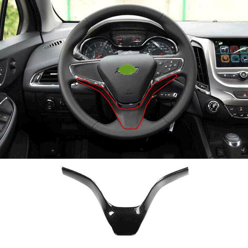 For Chevrolet Cruze 2016-2019 Carbon Fiber Steering Wheel Strip Cover Frame Trim
