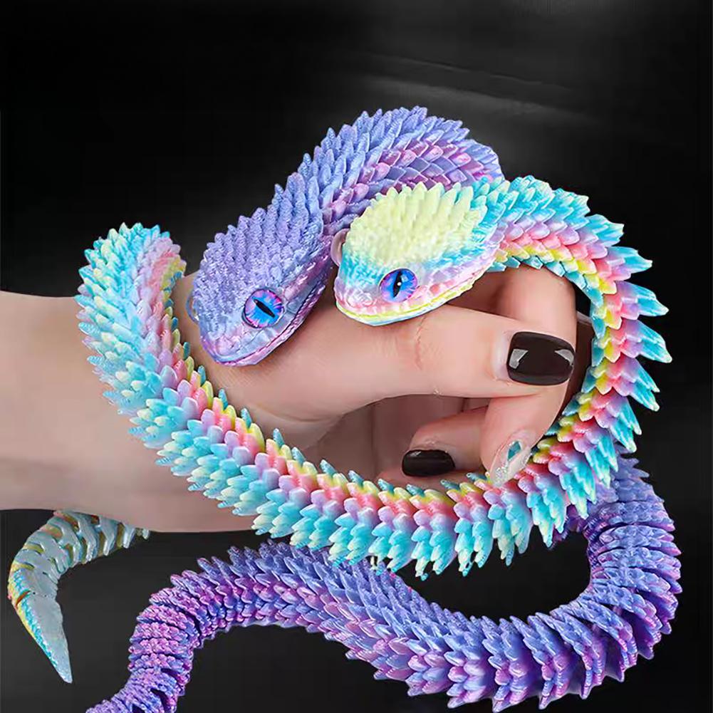 3D Printed Snake Egg Action Figure Toys Creative Stress Relief Rotatable Desktop Ornament Gift for Kids Adults