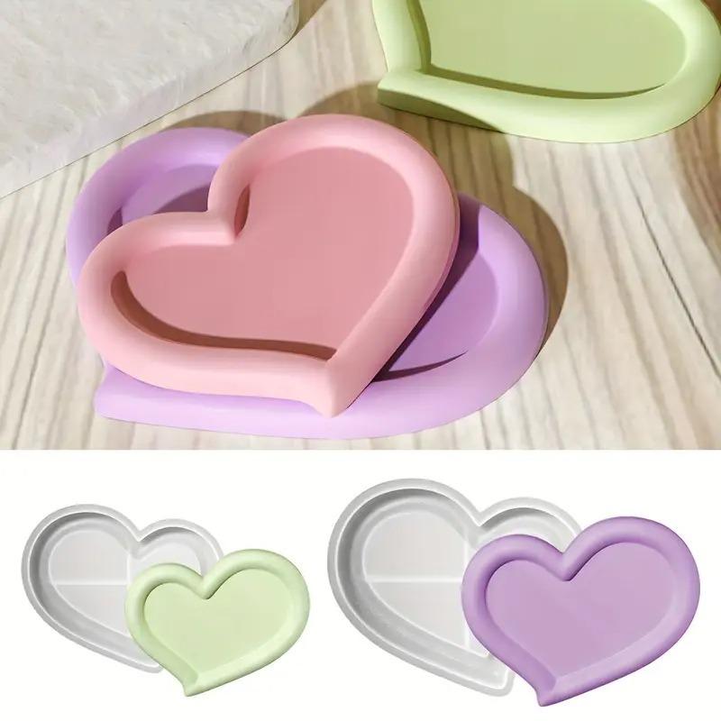 Top Quality Heart Tray Resin Silicone Mold Crystal Glue Transparent Resin Plaster Dish Heart-shaped Plaster Silicone Mold Home